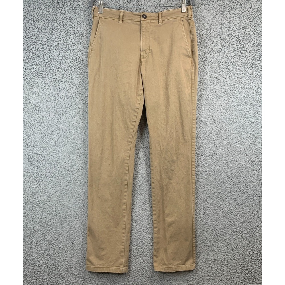 Wellen Huckberry Chino Pants Beige Mens Size 30 x 32 Cotton Spandex Blend
